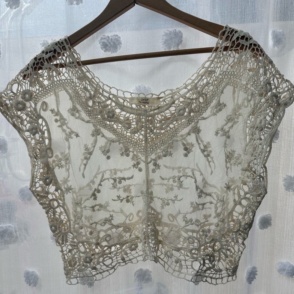 Iris Los Angeles crochet/mesh crop top